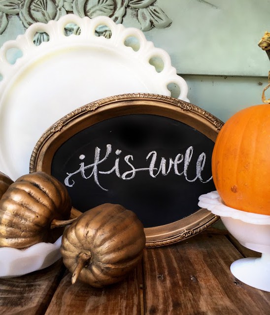 Gold Fall Decor with Faux Antique Patina