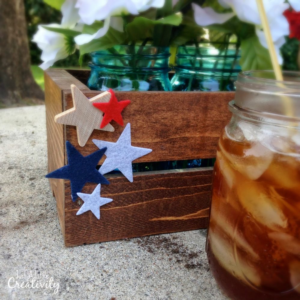 DIY 4th of July vintage wood crate box decor