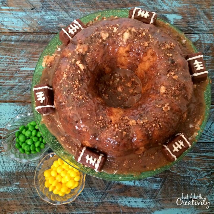 Caramel Smothered SNICKERS® Soda Cake & Caramel Sauce