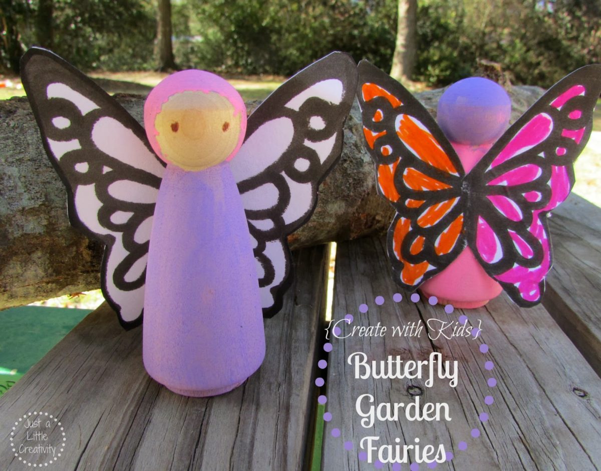 Butterfly Garden Fairies Peg People Tutorial {With Free Wing 