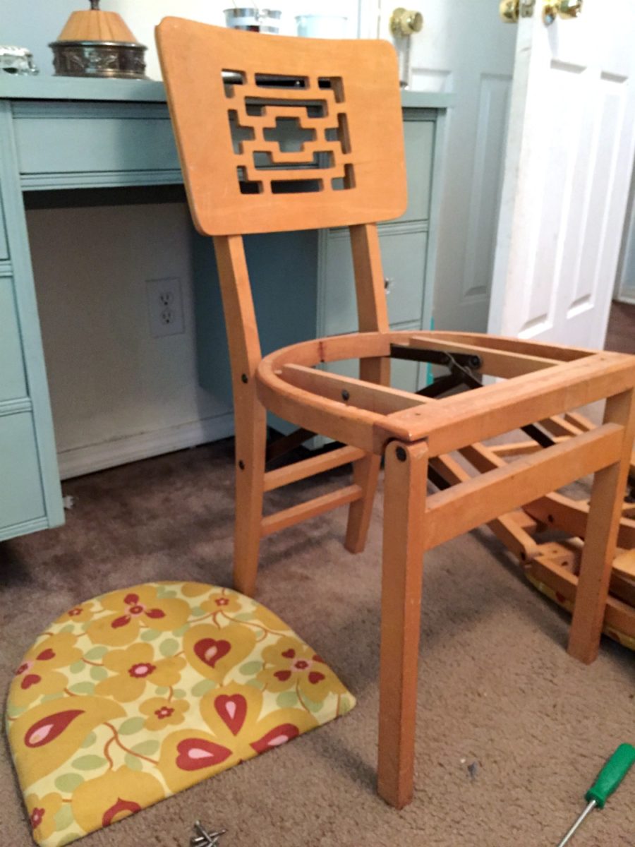 chair with seat removed