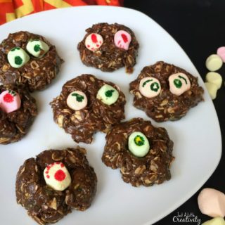 Easy no bake nutella monster cookies for Halloween