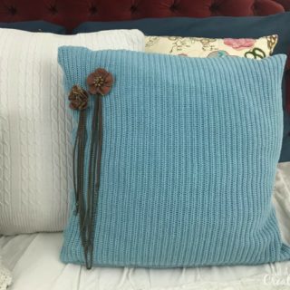 DIY upcycled sweater pillow