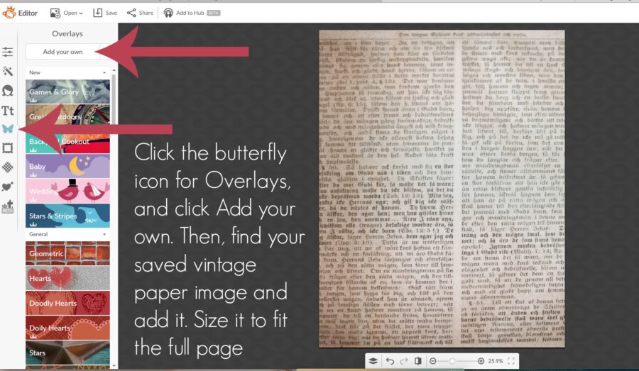 picmonkey tutorial to make book page art