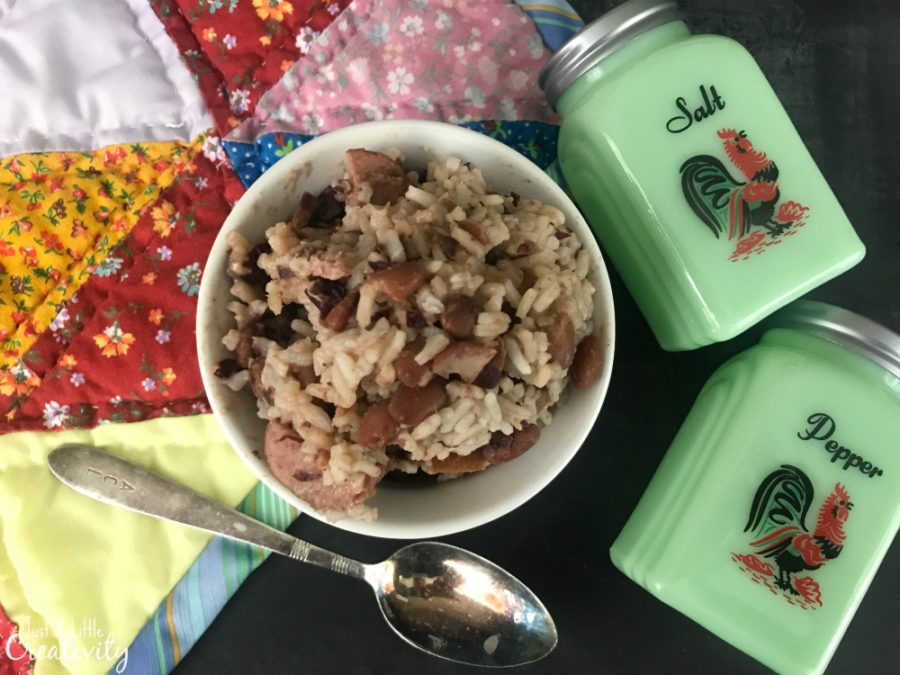 colorful red beans and rice