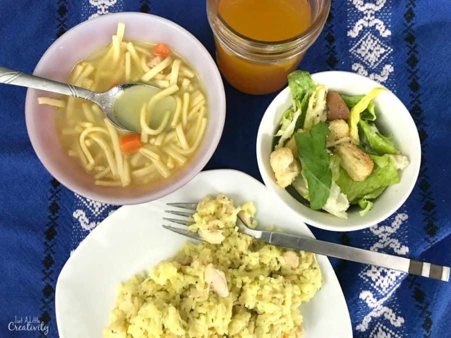 well balanced chicken dinner for families