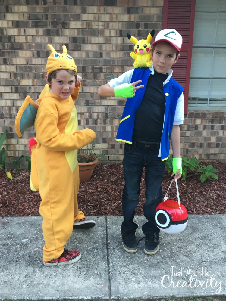 DIY Pokemon Ash Ketchum Costume & Pokeball Candy Bucket