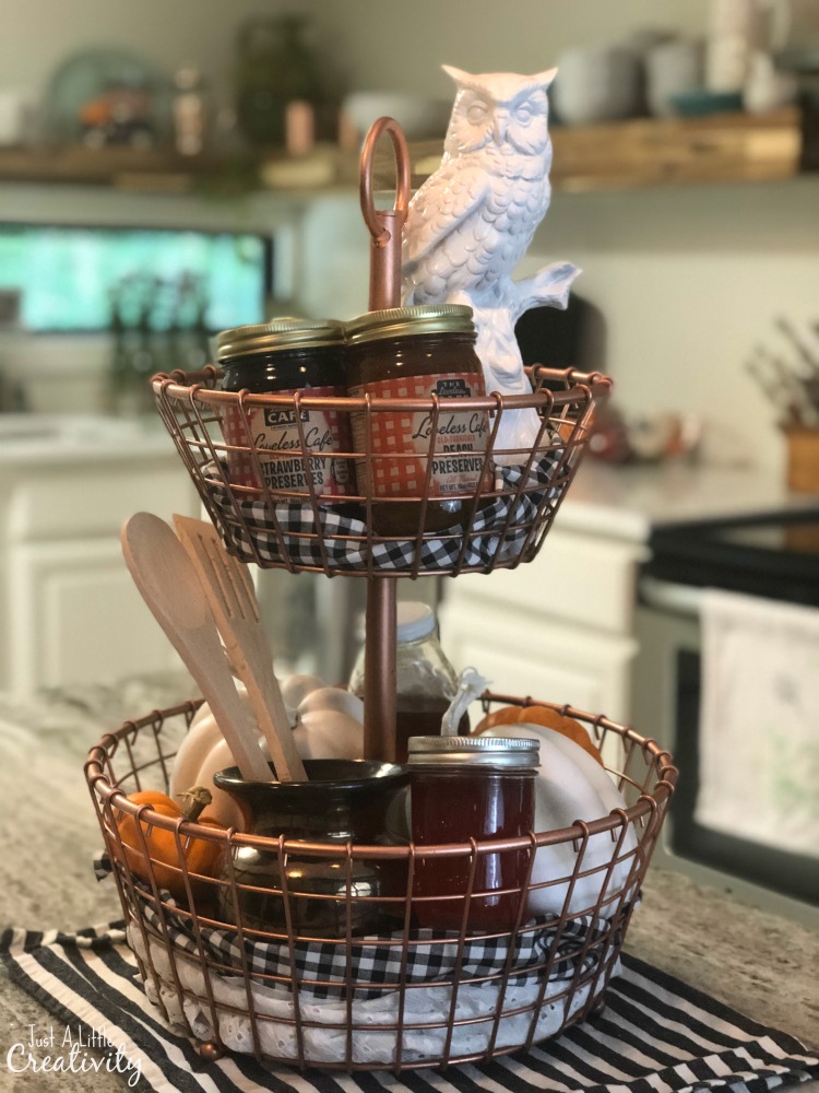 Tiered Copper Fruit Basket Makeover