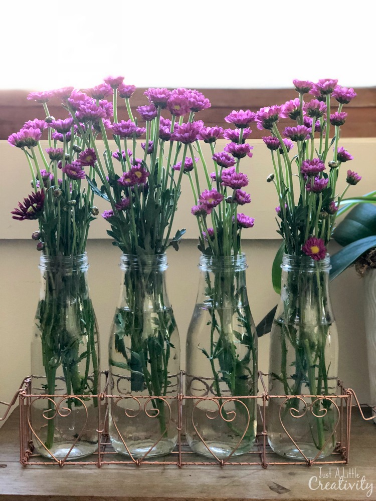 upcycled copper bud vase holder