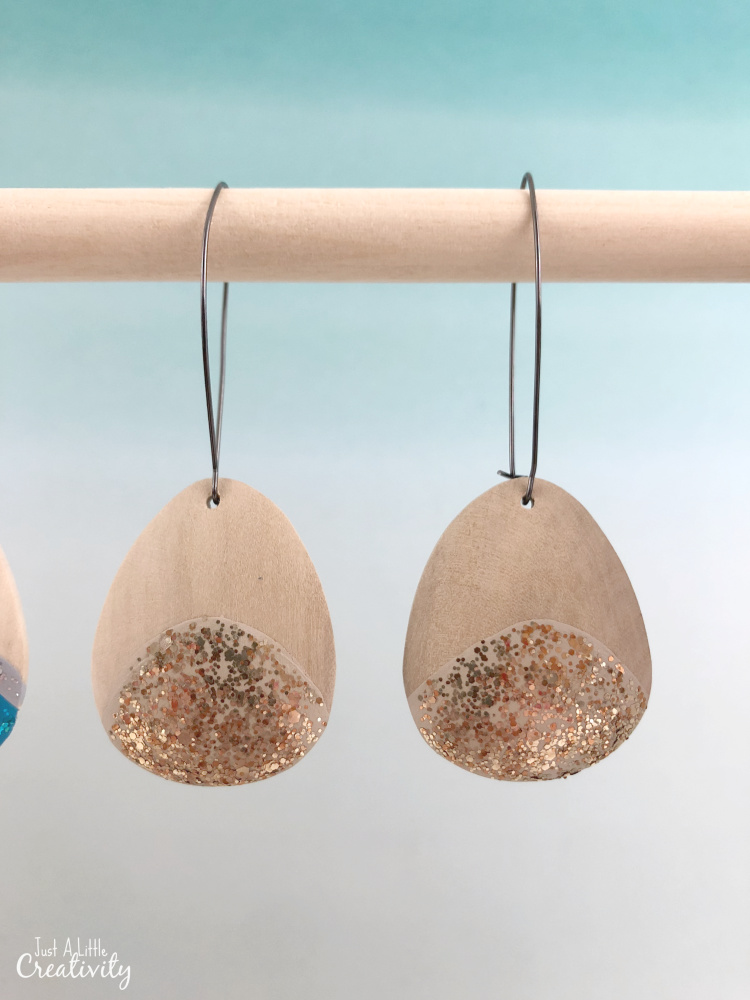 Red Nebula DecoArt galaxy glitter dangle earrings