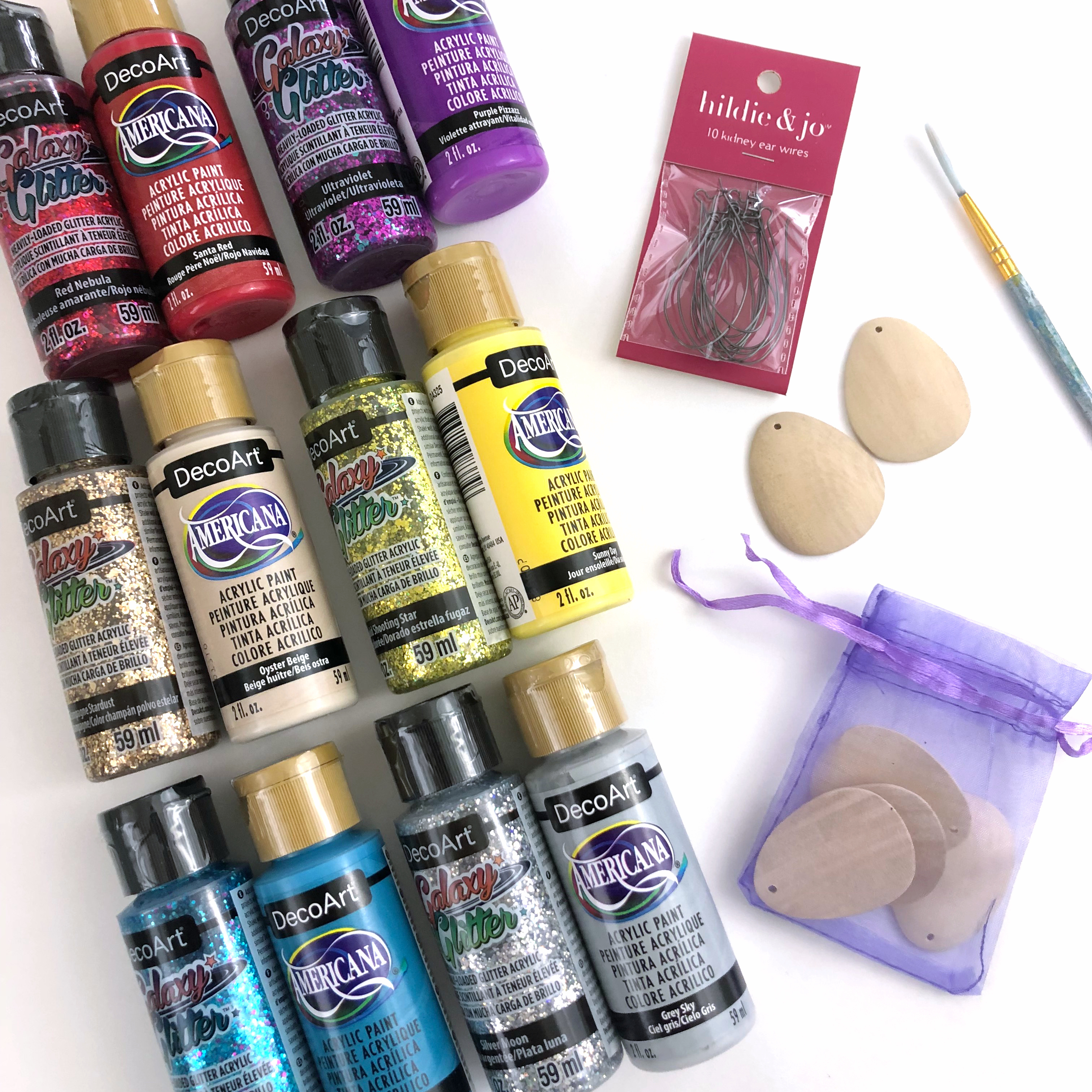 DecoArt Galaxy Glitter Earring Supplies | DIY dangle earrings
