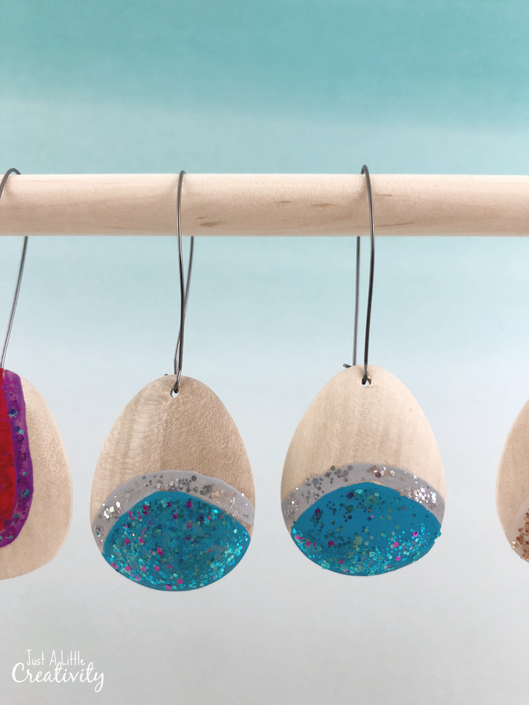 Milky Way Blue DecoArt galaxy glitter earrings