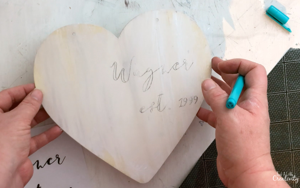 Typography outline using tracing paper
