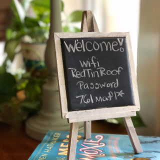 DIY a cute mini chalkboard wifi sign from a thrift store find